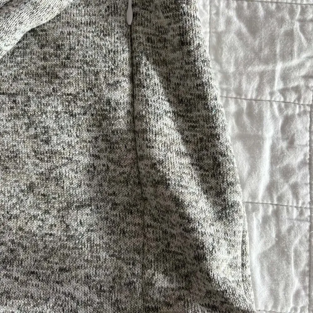 Men's Heathered Gray 1/4 Zip Sweater Knit Fleece Pullover